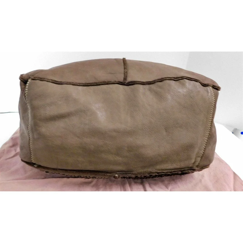 New Errelleventidue RL22 Italy Taupe Leather Large Hobo‎ Shoulder Bag